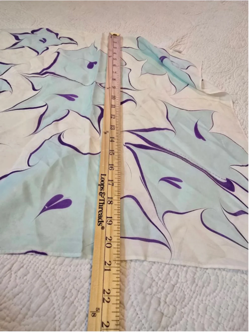 Set of two pure SILK Scarves White Blue Multi-color Styling Accessories